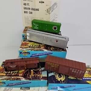 HO Athearn Ready To Run Train Box Cars 50ft 40ft Caboose Boxes Vintage Set Of 4